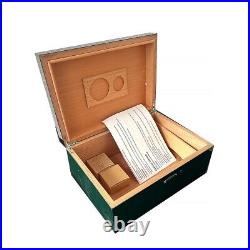 Jcr m Art Deco Style Humidor Lidded Box by Silver Match, French, Unworn