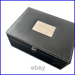 Jcr m Art Deco Style Humidor Lidded Box by Silver Match, French, Unworn