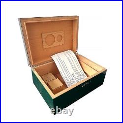Jcr m Art Deco Style Humidor Lidded Box by Silver Match, French, Unworn
