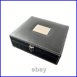 Jcr m Art Deco Style Humidor Lidded Box by Silver Match, French, Unworn