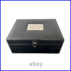 Jcr m Art Deco Style Humidor Lidded Box by Silver Match, French, Unworn