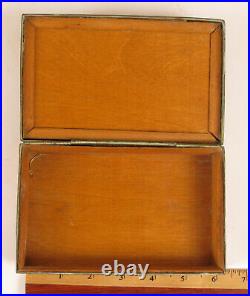 Jewish Hebrew Brass Bronze Trainor Signed Cigarette Cigar Box Humidor Rare