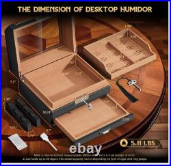 KEJIAR Cigar Humidor Cedar Wood Lined Humidor for 45-60 Cigars, Acrylic Top Ciga