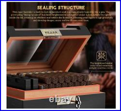 KEJIAR Cigar Humidor Cedar Wood Lined Humidor for 45-60 Cigars, Acrylic Top Ciga