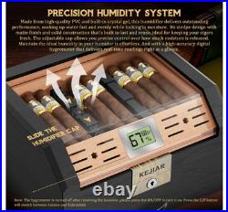 KEJIAR Cigar Humidor Cedar Wood Lined Humidor for 45-60 Cigars, Acrylic Top Ciga