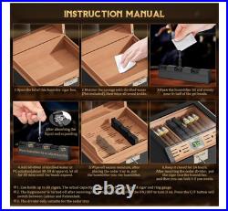 KEJIAR Cigar Humidor Cedar Wood Lined Humidor for 45-60 Cigars, Acrylic Top Ciga