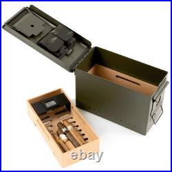 Klaro Humidors The Smoke Box Green 50 cal Humidor Holds 30-40 cigars
