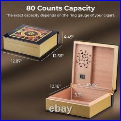 L26L Book Cigar Humidor for 80 Cigars Decorative Book Style Humidor Box