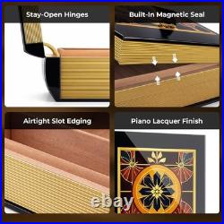 L26L Book Cigar Humidor for 80 Cigars Decorative Book Style Humidor Box