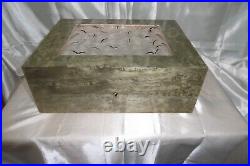 LALIQUE Crystal Silver Birch Bouleau gris Cigar Humidor Chest France Tobacco Box LALIQUE Crystal Silver Birch Bouleau gris Cigar Humidor Chest France Tobacco Box