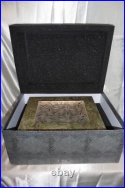 LALIQUE Crystal Silver Birch Bouleau gris Cigar Humidor Chest France Tobacco Box LALIQUE Crystal Silver Birch Bouleau gris Cigar Humidor Chest France Tobacco Box