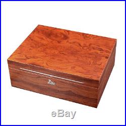 LUBINSKI Cedar Wood Cigar Humidor Box Cabinet Humidifier Hygrometer Storage Case
