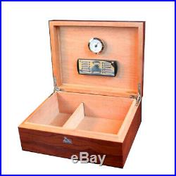 LUBINSKI Cedar Wood Cigar Humidor Box Cabinet Humidifier Hygrometer Storage Case