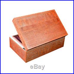LUBINSKI Cigar Humidor Storage Box Solid Cedar Wood withHygrometer Up to 75 Cigars