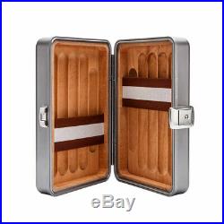 LUBINSKI Portable Travel Cedar Wood Cigar Humidor Case Storage Box for 10 Cigars