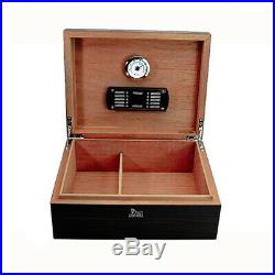 LUBINSKI Spanish Cedar Wood Cigar Humidor Box Cabinet with Humidifier Hygrometer