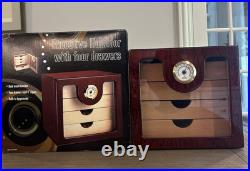 Lacquered Mahogany 4 Drawer Cigar Humidor Cabinet New in Box Lacquered Mahogany 4 Drawer Cigar Humidor Cabinet New in Box