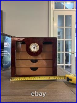 Lacquered Mahogany 4 Drawer Cigar Humidor Cabinet New in Box Lacquered Mahogany 4 Drawer Cigar Humidor Cabinet New in Box