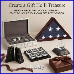 Landon Blue Carbon Fiber Cigar Humidor, 50-Cigar Box with Hygrometer