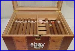 Large 14 Wooden Desktop Cigar Humidor Box Great Gift