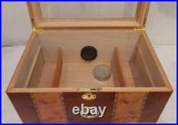 Large 14 Wooden Desktop Cigar Humidor Box Great Gift