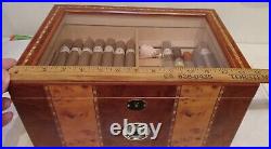 Large 14 Wooden Desktop Cigar Humidor Box Great Gift