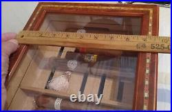 Large 14 Wooden Desktop Cigar Humidor Box Great Gift