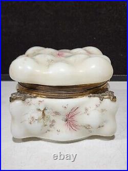 Large Antique Victorian C. F. Monroe Wavecrest Cigars Humidor Glass Jar Box