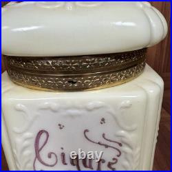 Large Antique Victorian C. F. Monroe Wavecrest Cigars Humidor Glass Jar Box