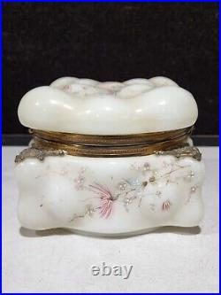 Large Antique Victorian C. F. Monroe Wavecrest Cigars Humidor Glass Jar Box