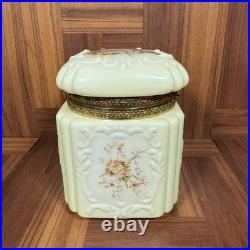 Large Antique Victorian C. F. Monroe Wavecrest Cigars Humidor Glass Jar Box
