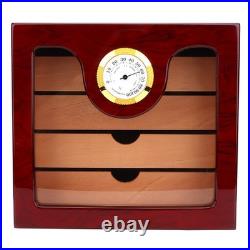 Large Capacity Cedar Wood 4 Drawer Cigar Humidor Cabinet Box 8.9 9.5 8.7in