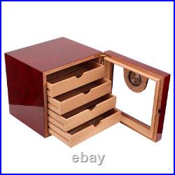 Large Capacity Cedar Wood 4 Drawer Cigar Humidor Cabinet Box With HumidifieBH2