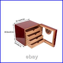 Large Capacity Cigar Humidor Box Cigar Container Case with Humidifier Hygrometer