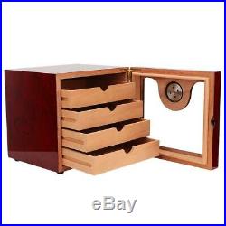 Large Capacity Wood 4Drawer Cigar Humidor Cabinet Box with Humidifier Hygrometer