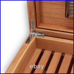 Large Cedar Wood Cigar Humidor Box With Hygrometer Hygrometer 100-150ct Holder