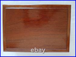 Large Handcrafted Rectangle Wooden Desk Humidor Box 14.5 by 10 / Brown