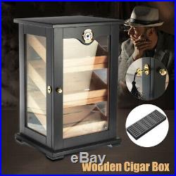 Large Wood Wooden Cigar Humidor Case Box Storage With Hygrometer Humidifier Lock