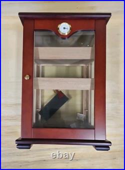 Large Wooden Cigar Humidor Box With Glass