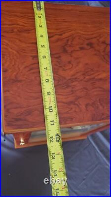 Large Wooden Cigar Humidor Storage Box w Glass Panels Hygrometer Gauge 19 x 13