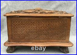 Large antique french Louis XV Rocaille style box Mid-1900's cigar humidor 3lb