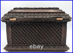 Large antique german black forest box early 1900's cigar humidor