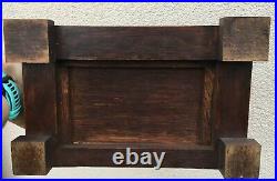 Large antique german black forest cigar humidor box early 1900's woodwork lions