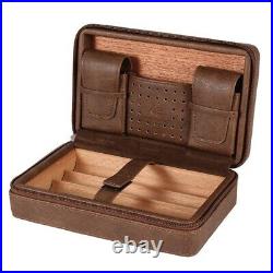 Leather Cigar Case Humidor Box With Cigar Cutter + Lighter Men Cigars Gifts Set
