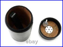Leather Cigar Humidor Case Cedar Wood Lined Tube Travel Box Mini Humidifier New
