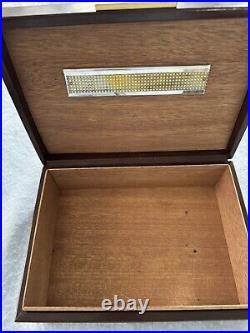 Leather Covered And Eagle Ornate Cigar Humidor Box, Spanish Cedar, 50 Cigars