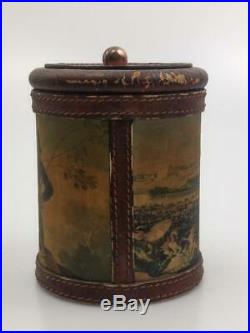 Leather Humidor Cigar Box Francisco de Goya Art 19th Century