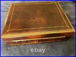 Leather humidor cigar box possibly italian