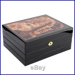 Lockable Desktop Cigar Humidor Cigar Storage Box Case with Humidifier Hygrometer