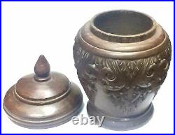 Lot of 5 old wooden treen Tabacco Jar turning boxes